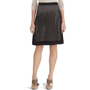 White House Black Market Graphic Cut Out Skirt